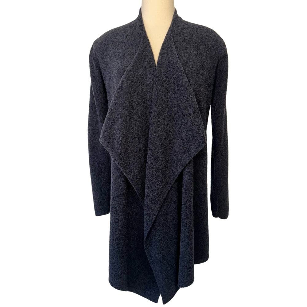 Barefoot Dreams Bamboo Chic Lite Open-Front Cardigan Sweater Dark Gray S/M